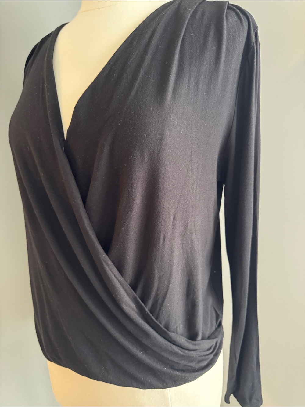 On The Road Surplice Blouse - Black, Size M